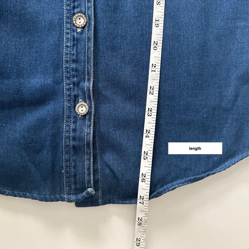 Urban Renewal Vintage Shirt Womens‎ S /XS  Blue Prairie Casual Boho Denim Top - Picture 14 of 14